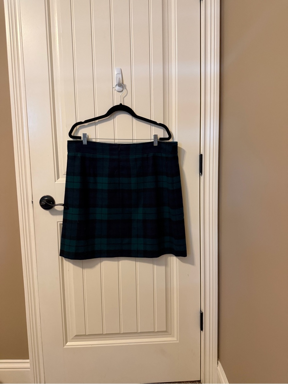 J. Crew Black and Dark Green Plaid Mini Skirt